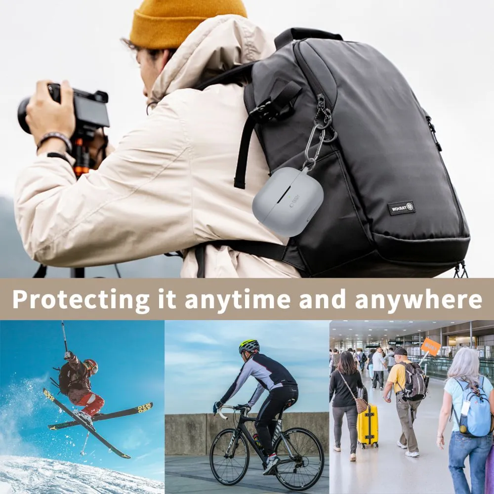 Samsung Galaxy Buds maciņš pelēks TECH-PROTECT SILICONE HOOK 3 / Pro