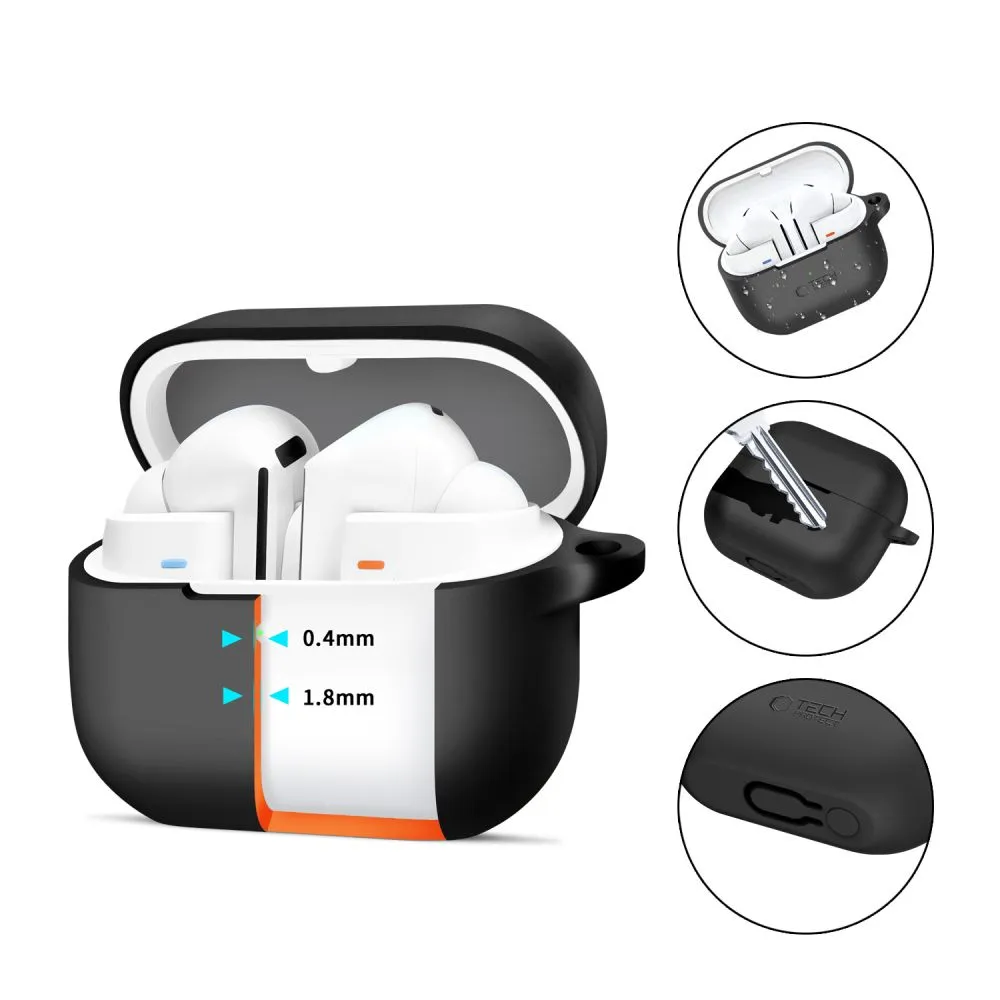 Samsung Galaxy Buds maciņš melns TECH-PROTECT SILICONE HOOK 3 / Pro