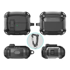 Samsung Galaxy Buds maciņš melns TECH-PROTECT CARBONOX MAGSAFE 3 / FE Pro