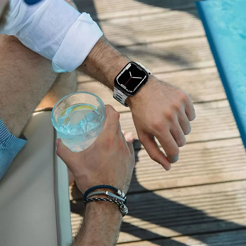 Apple Watch 7 skal, fodral  TECH-PROTECT STAINLESS LINE (42/44/45/49 MM)