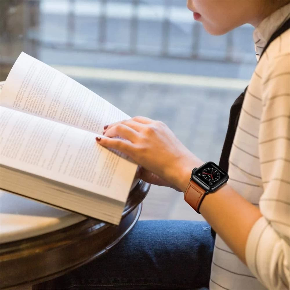 Apple Watch 7 siksniņa brūns TECH-PROTECT LEATHERFIT (42/44/45/49mm)