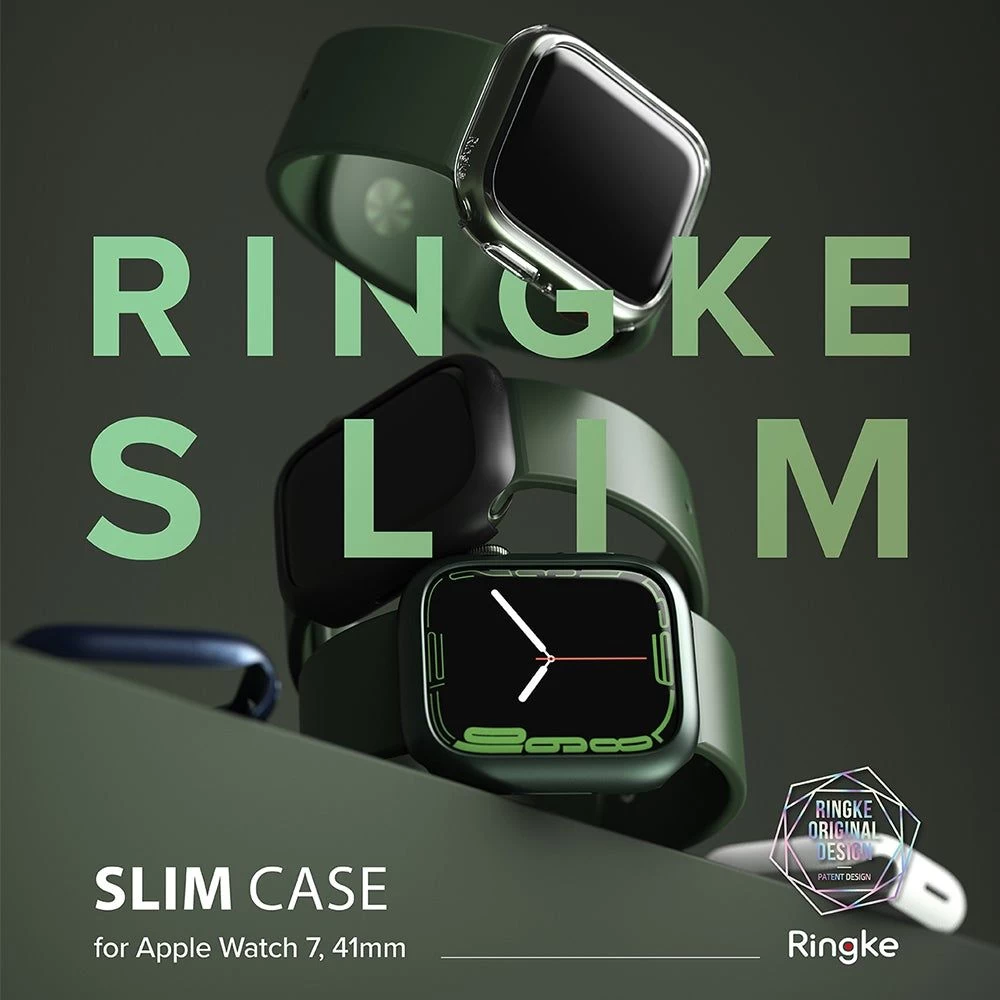 Apple Watch 7 vāciņš caurspīdīgs zils RINGKE Slim 2-pack (41mm)