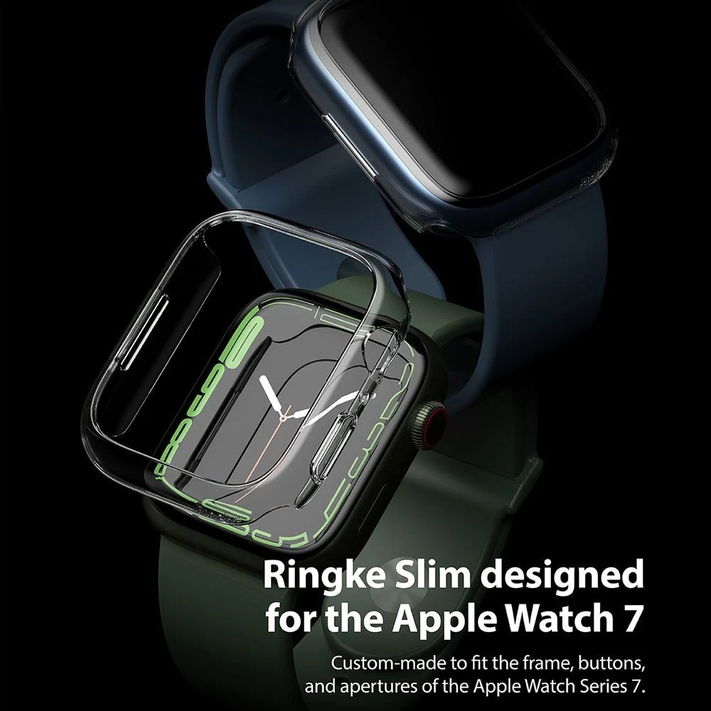 Apple Watch 7 vāciņš caurspīdīgs zils RINGKE Slim 2-pack (41mm)