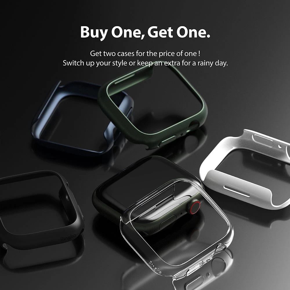 Apple Watch 7 vāciņš caurspīdīgs zils RINGKE Slim 2-pack (41mm)