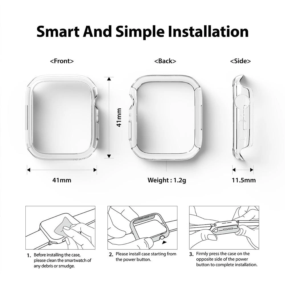 Apple Watch 7 vāciņš caurspīdīgs zils RINGKE Slim 2-pack (41mm)