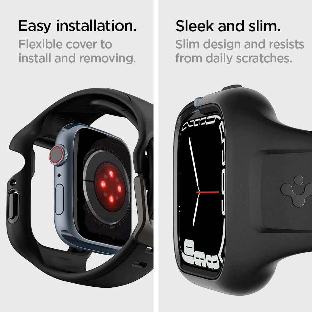 Apple Watch 7 skal, fodral svart SPIGEN LIQUID AIR (45 mm)