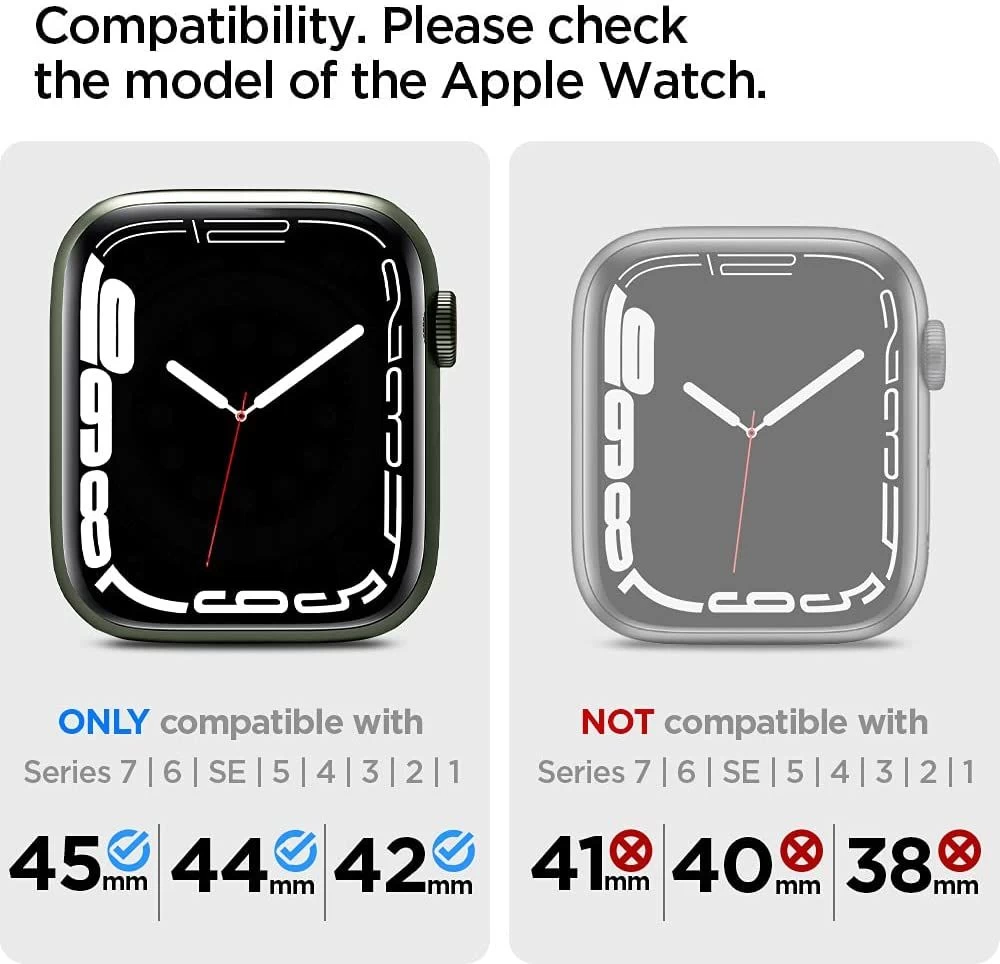 Apple Watch 7 skal, fodral svart SPIGEN Modern Fit Band (42/44/45/49mm)