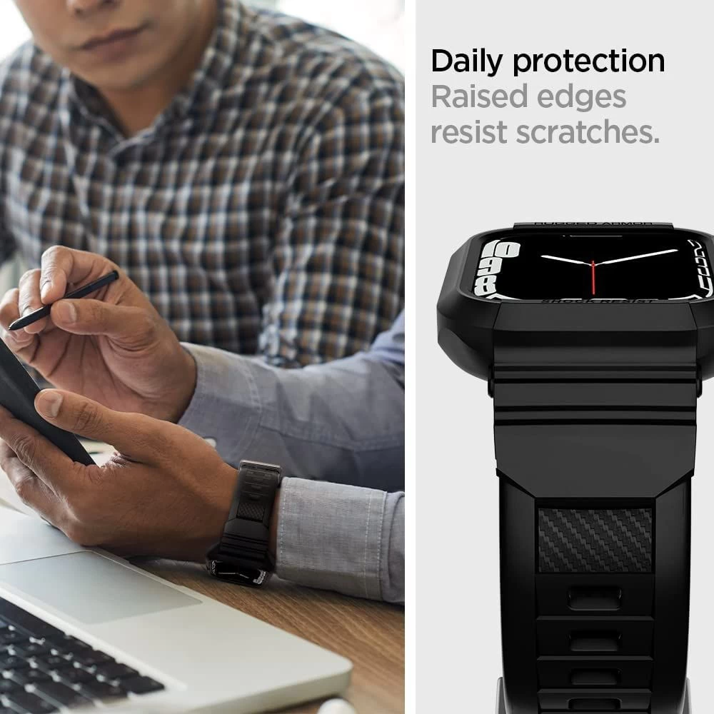 Apple Watch 7 siksniņa melns SPIGEN RUGGED ARMOR ”PRO” (44/45mm)