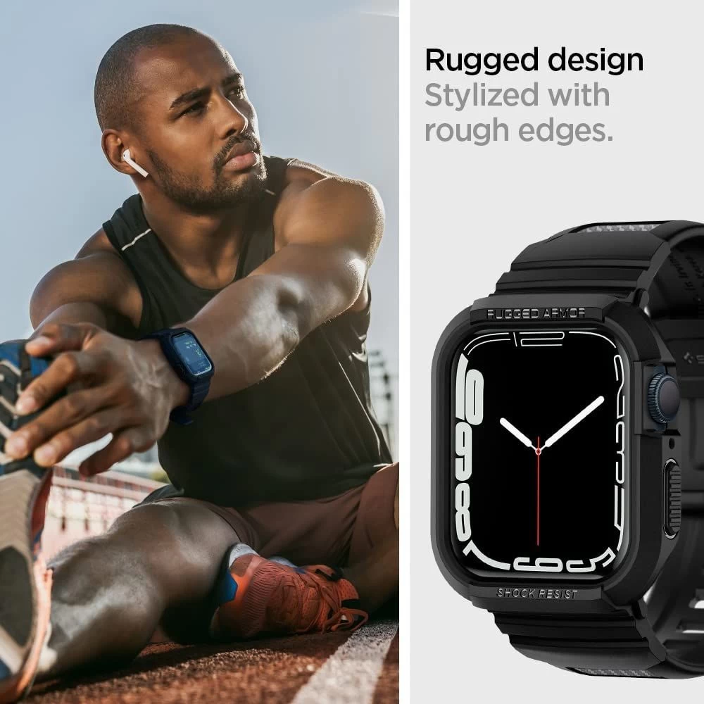 Apple Watch 7 siksniņa melns SPIGEN RUGGED ARMOR ”PRO” (44/45mm)