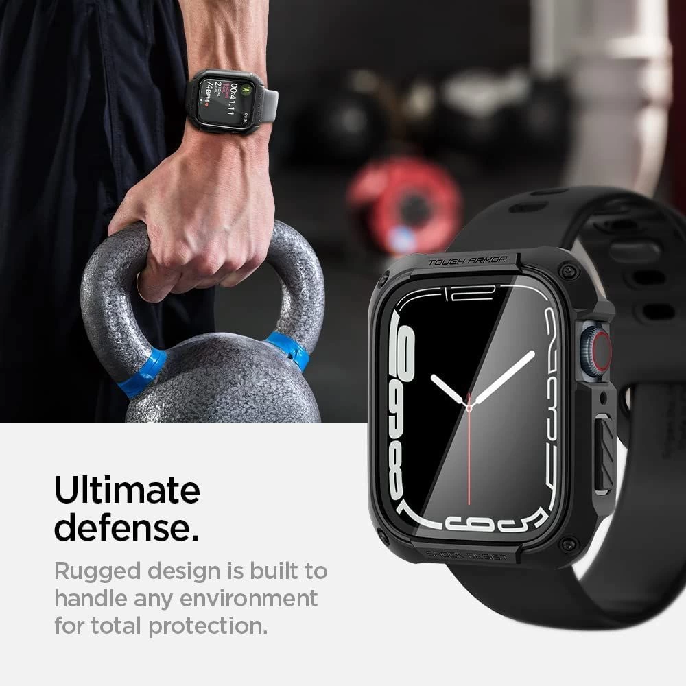 Apple Watch 7 vāciņš melns SPIGEN TOUGH ARMOR (45mm)