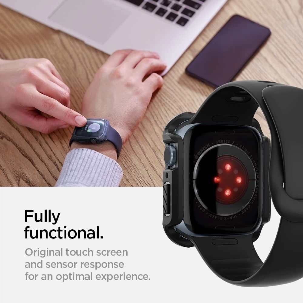 Apple Watch 7 vāciņš melns SPIGEN TOUGH ARMOR (45mm)