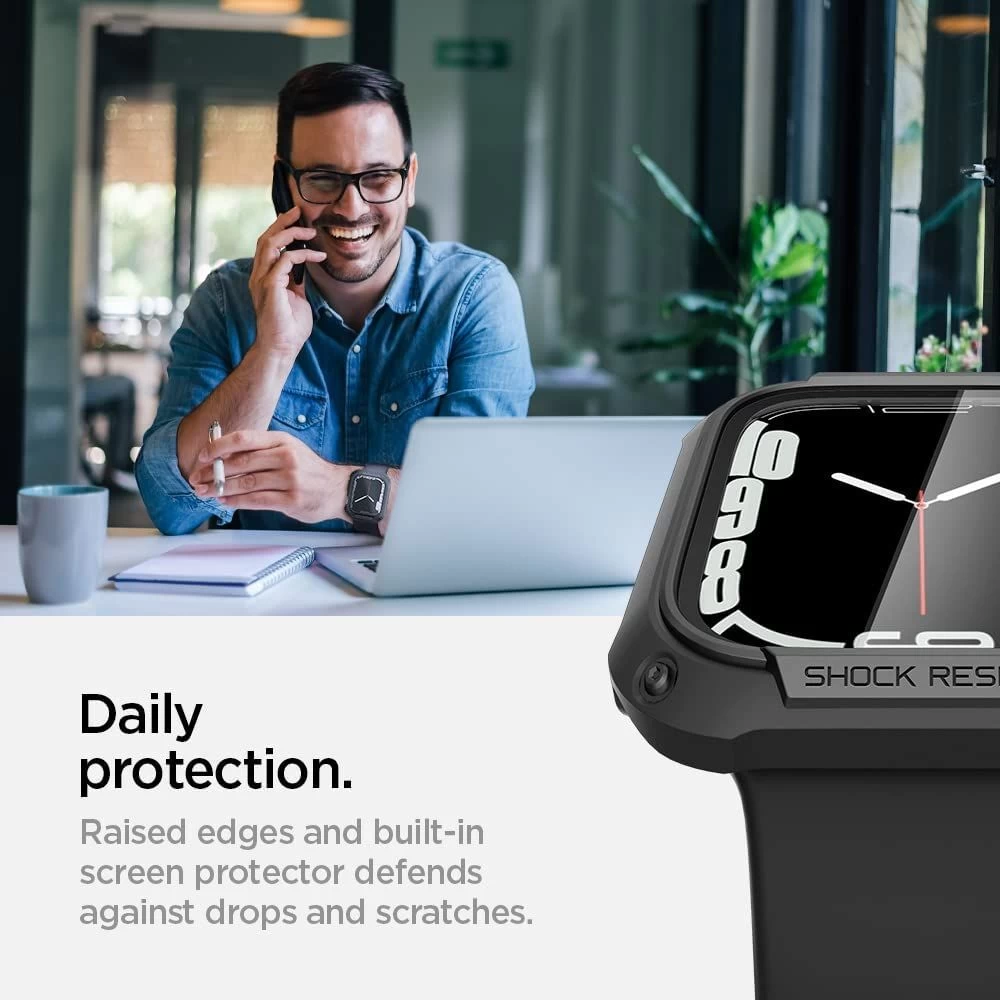 Apple Watch 7 vāciņš melns SPIGEN TOUGH ARMOR (45mm)