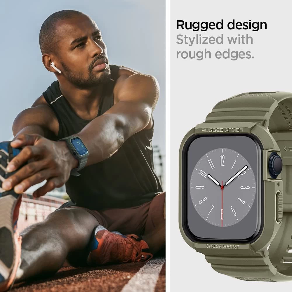 Apple Watch 7 siksniņa zaļš SPIGEN RUGGED ARMOR ”PRO” (44 / 45 MM)