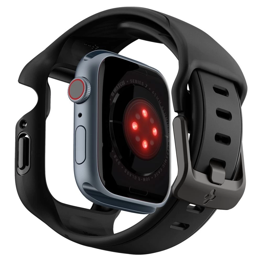 Apple Watch 7 skal, fodral svart SPIGEN LIQUID AIR (45 mm)