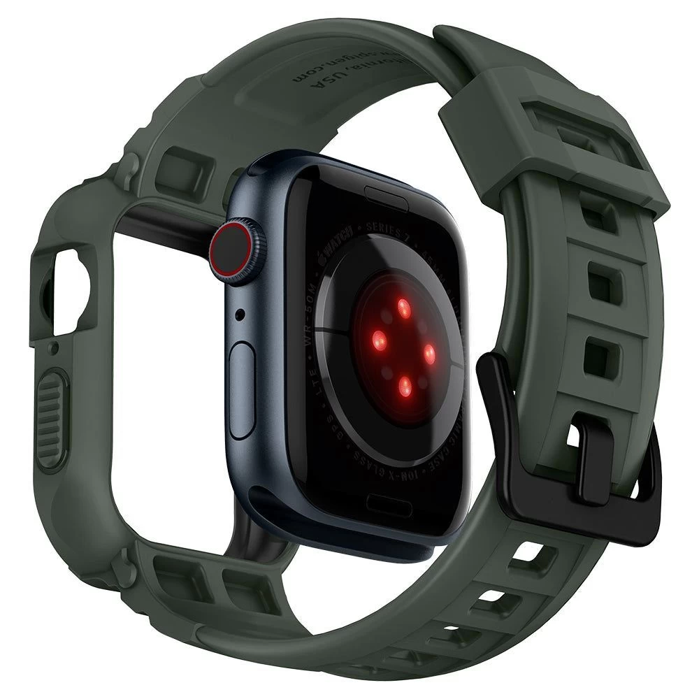 Apple Watch 7 skal, fodral grön SPIGEN RUGGED ARMOR ”PRO” (44/45mm)