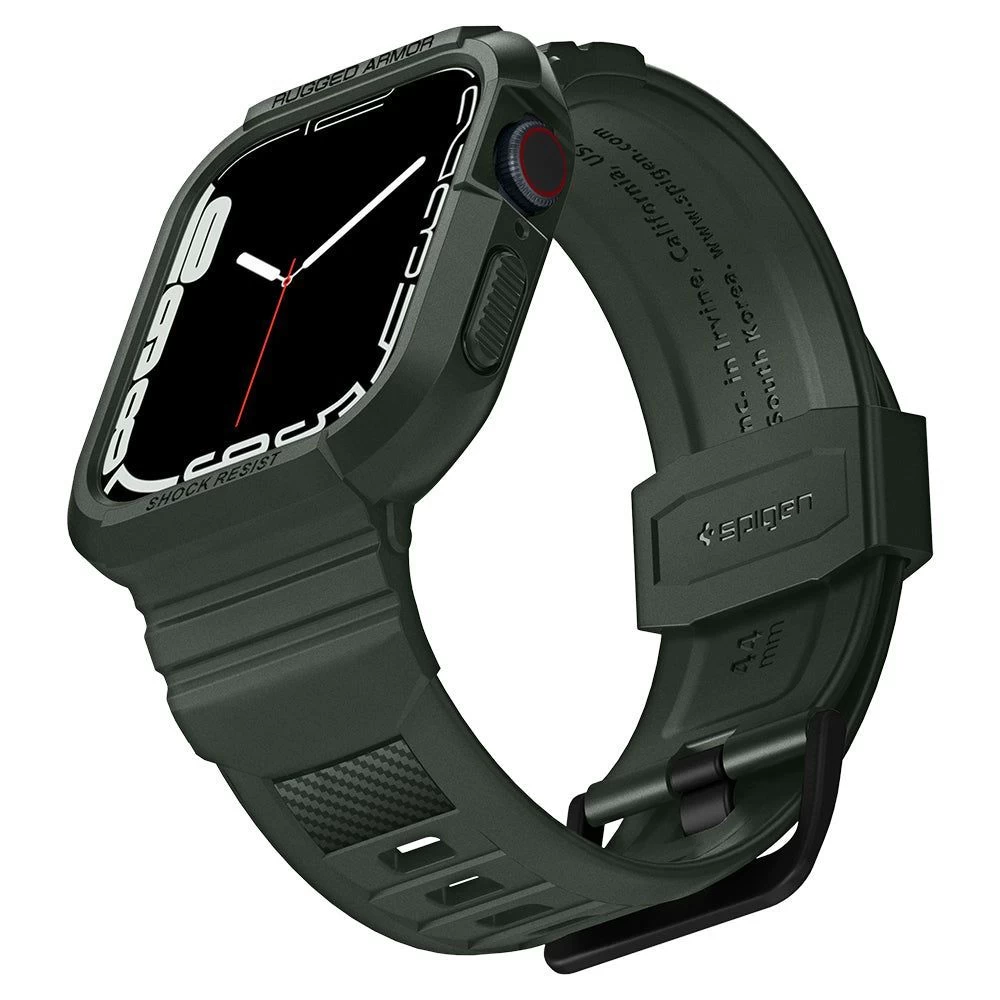 Apple Watch 7 skal, fodral grön SPIGEN RUGGED ARMOR ”PRO” (44/45mm)