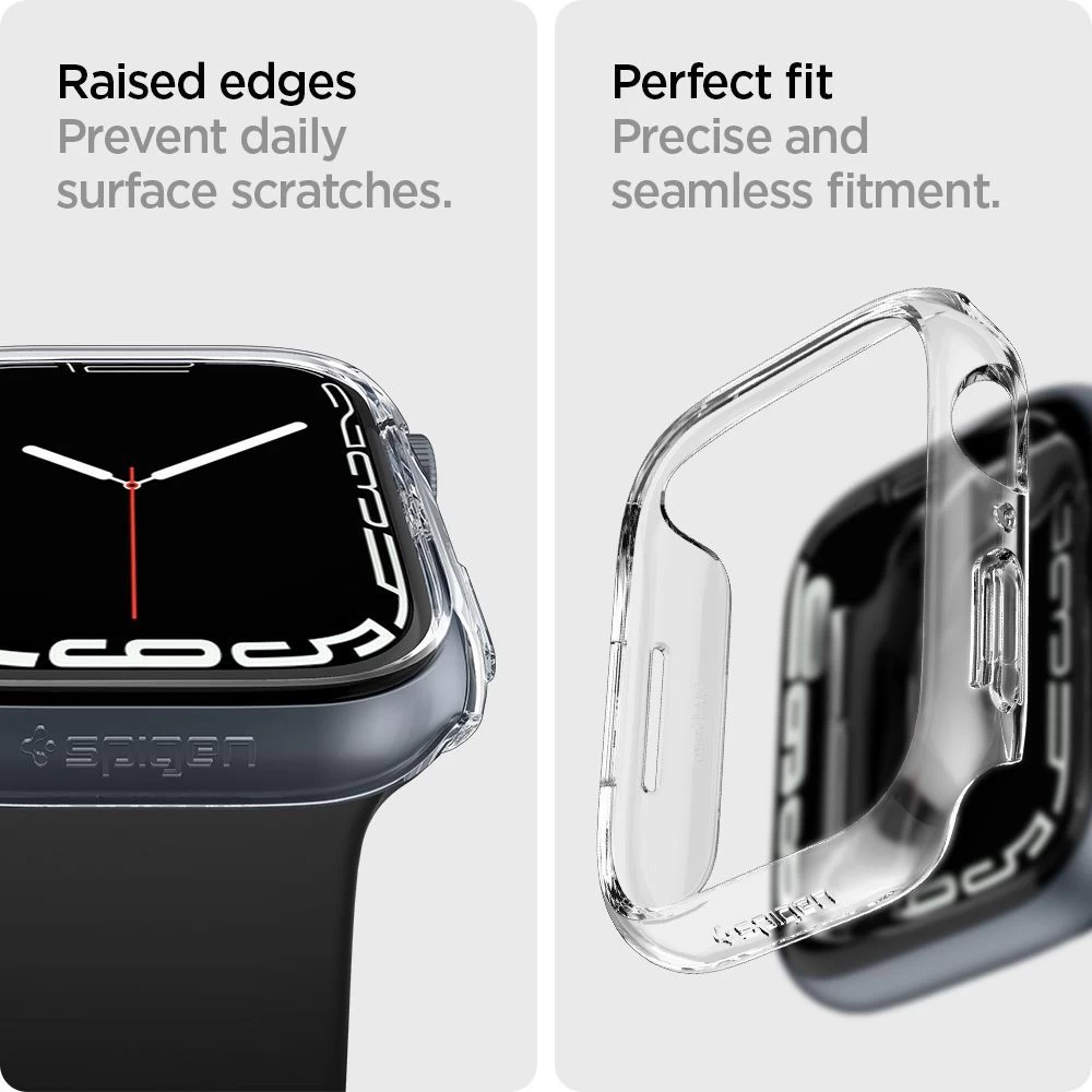 Apple Watch 8 suojakuori, suojakotelo läpinäkyvä SPIGEN THIN FIT (45mm)