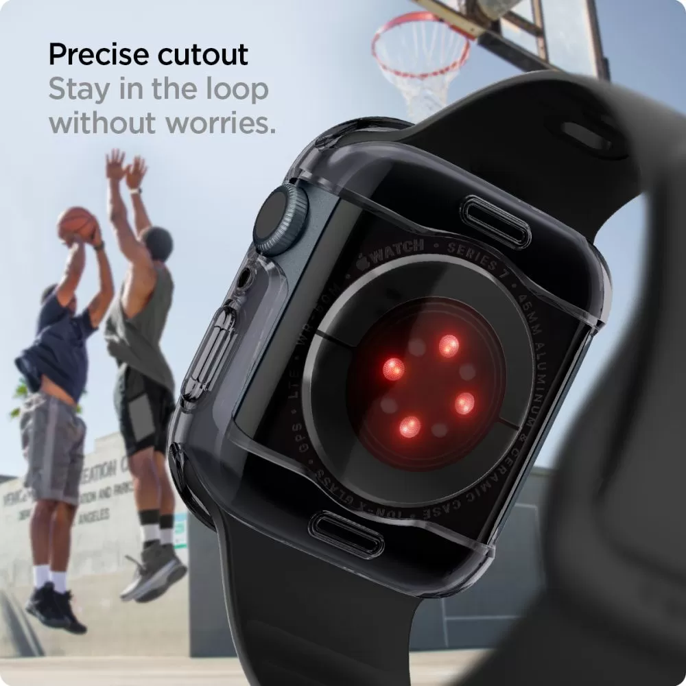 Apple Watch 8 suojakuori, suojakotelo läpinäkyvä SPIGEN ULTRA HYBRID (45 MM)