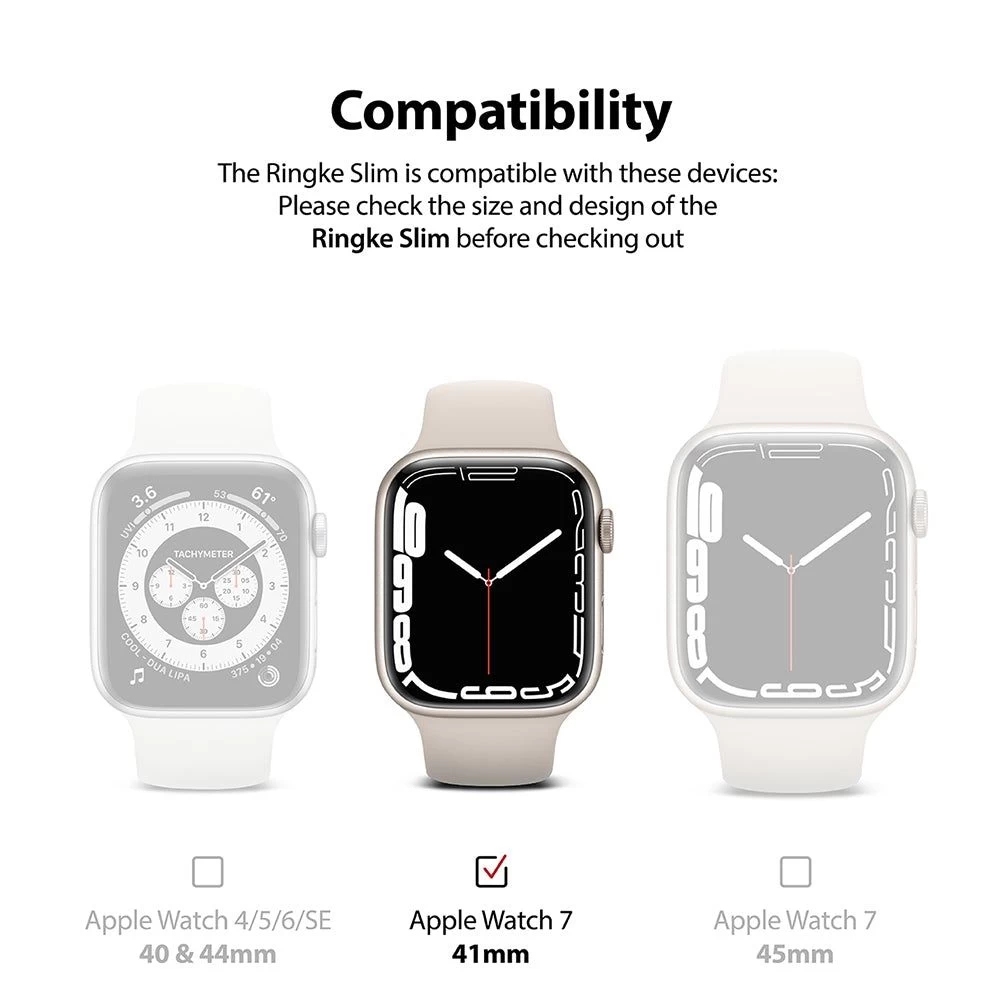 Apple Watch 8 vāciņš caurspīdīgs zils RINGKE Slim 2-pack (41mm)