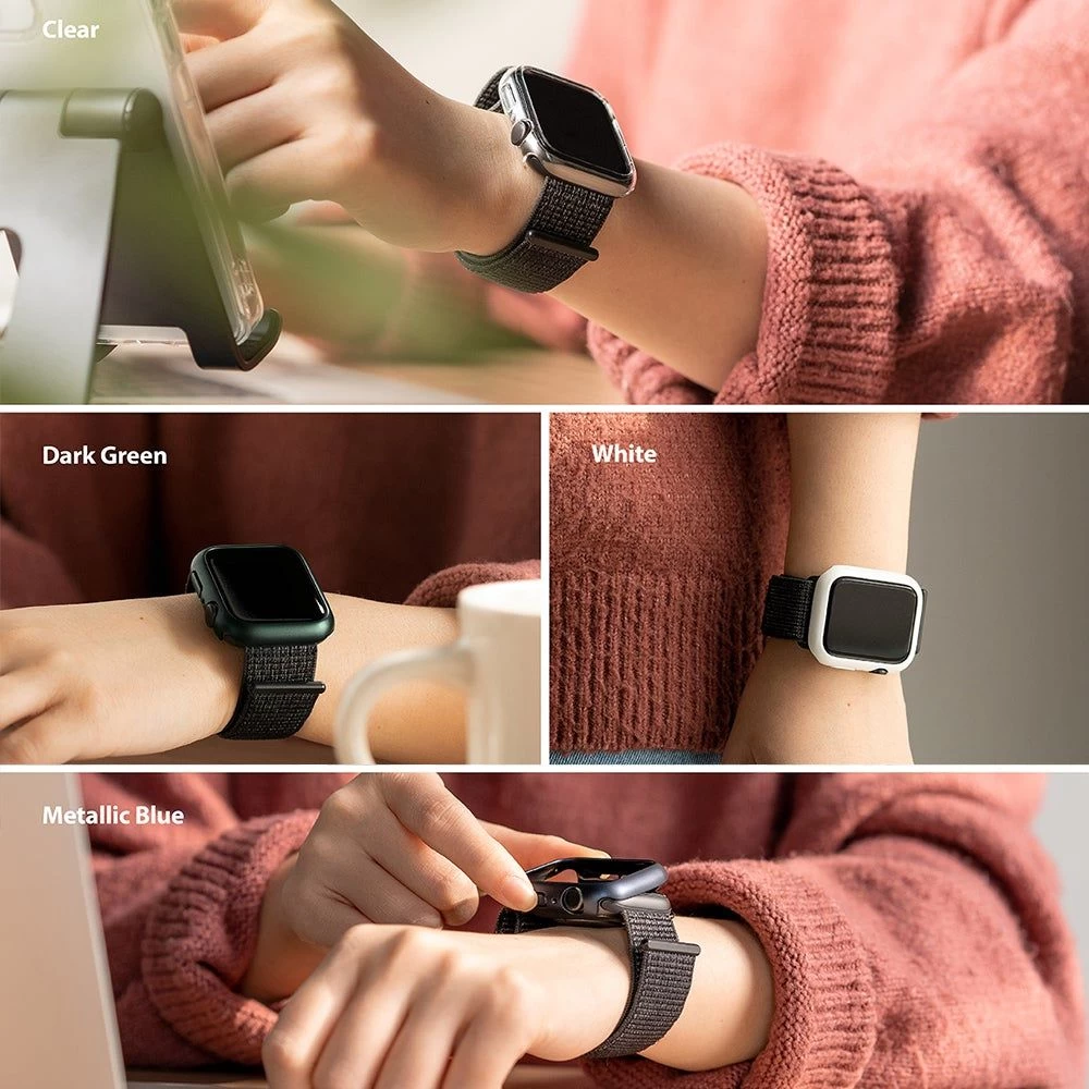 Apple Watch 8 vāciņš caurspīdīgs zils RINGKE Slim 2-pack (41mm)