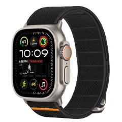 Apple Watch 8 ремень черный TECH-PROTECT NYLON SLIP (44/45/46/49 MM)