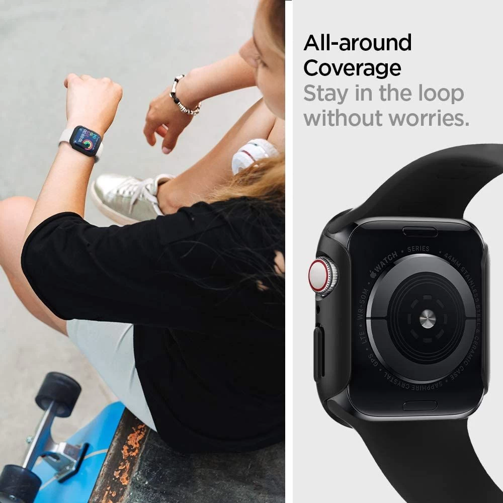 Apple Watch SE / 3 vāciņš melns SPIGEN THIN FIT (44MM)