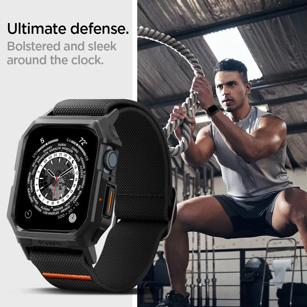 Apple Watch SE / 3 siksniņa melns SPIGEN LITE FIT ”PRO” (44 45 MM)