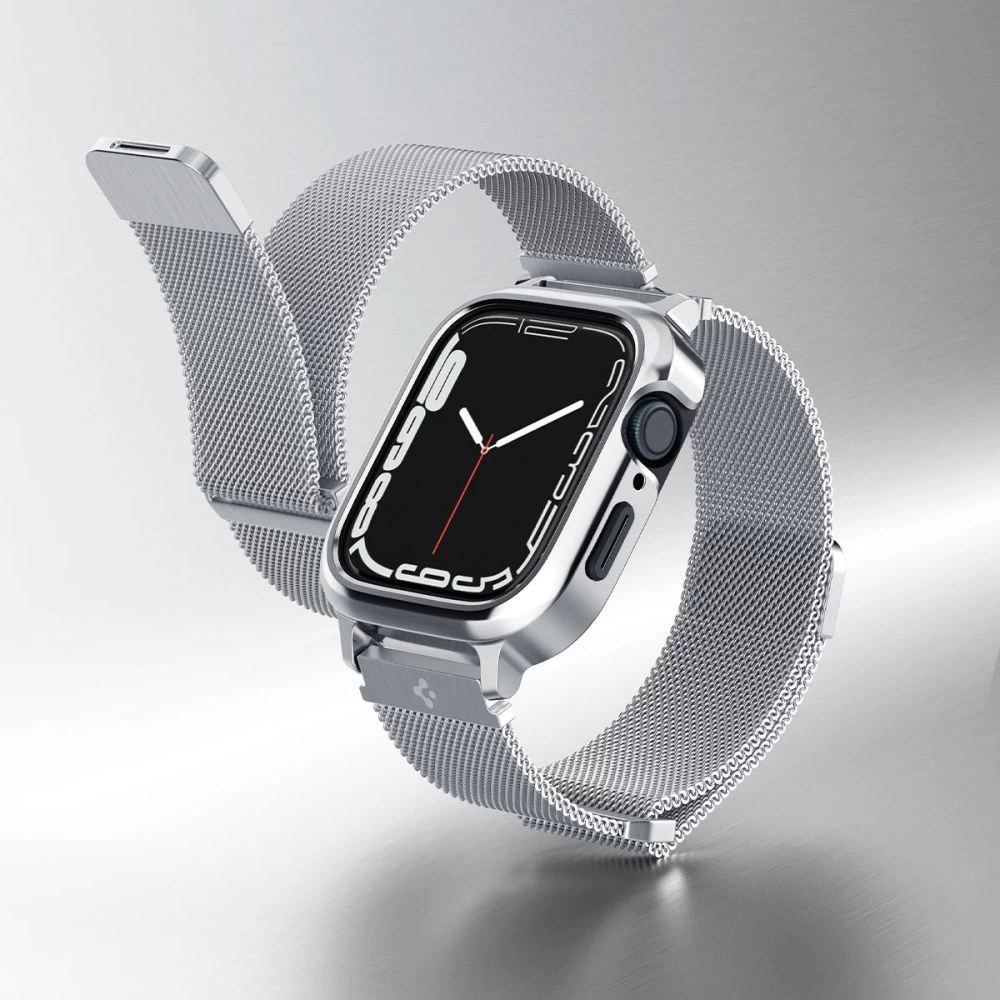 Apple Watch SE / 3 siksniņa sudraba SPIGEN METAL FIT ”PRO” (44 45 MM)