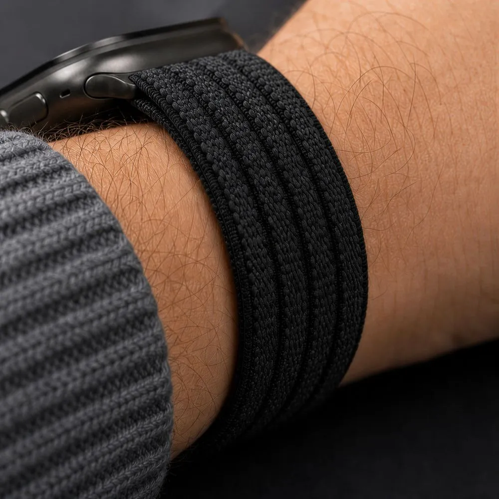 Apple Watch SE 1 / 2 3 Viedpulksteņu siksniņas melns TECH-PROTECT NYLON SPORT (44/45/46/49 MM)