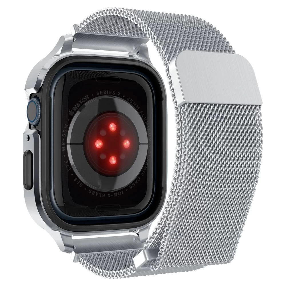 Apple Watch SE / 3 siksniņa sudraba SPIGEN METAL FIT ”PRO” (44 45 MM)