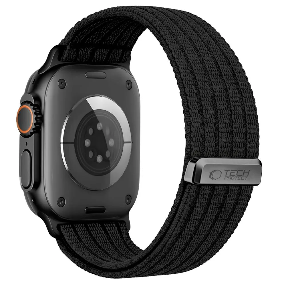Apple Watch SE 1 / 2 3 Viedpulksteņu siksniņas melns TECH-PROTECT NYLON SPORT (44/45/46/49 MM)