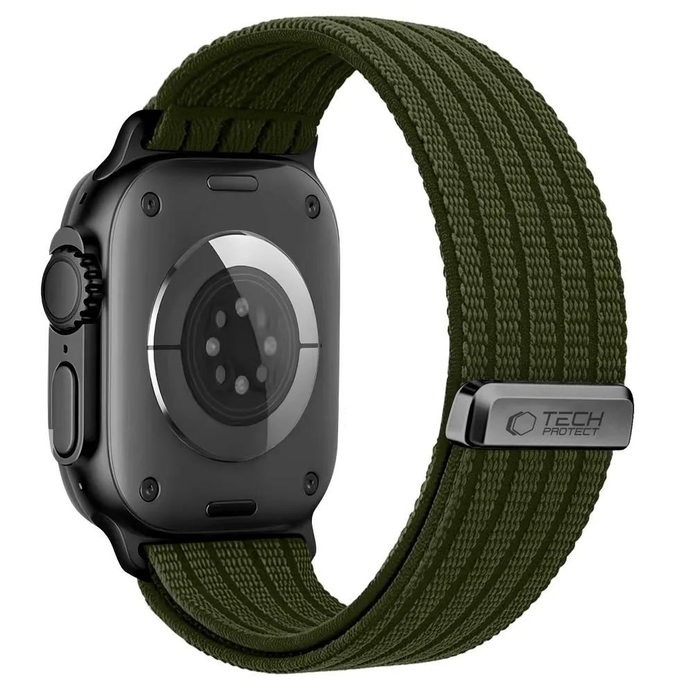 Apple Watch SE 1 / 2 3 Viedpulksteņu siksniņas zaļš TECH-PROTECT NYLON SPORT (44/45/46/49 MM)