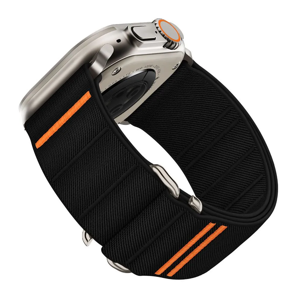Apple Watch SE / 3 siksniņa melns TECH-PROTECT NYLON SLIP (44/45/46/49 MM)