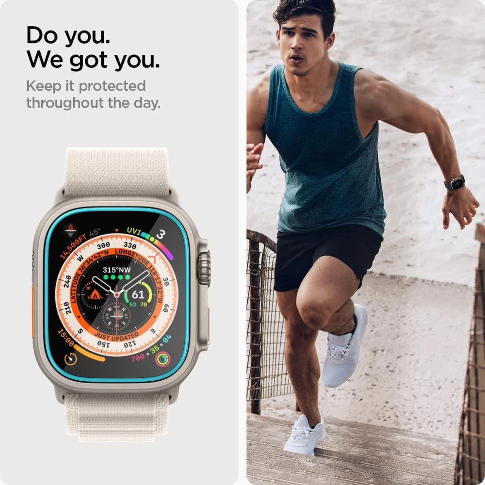 Apple Watch Ultra skärmskydd  SPIGEN GLAS.TR ”EZ FIT” 2-PACK (49mm)
