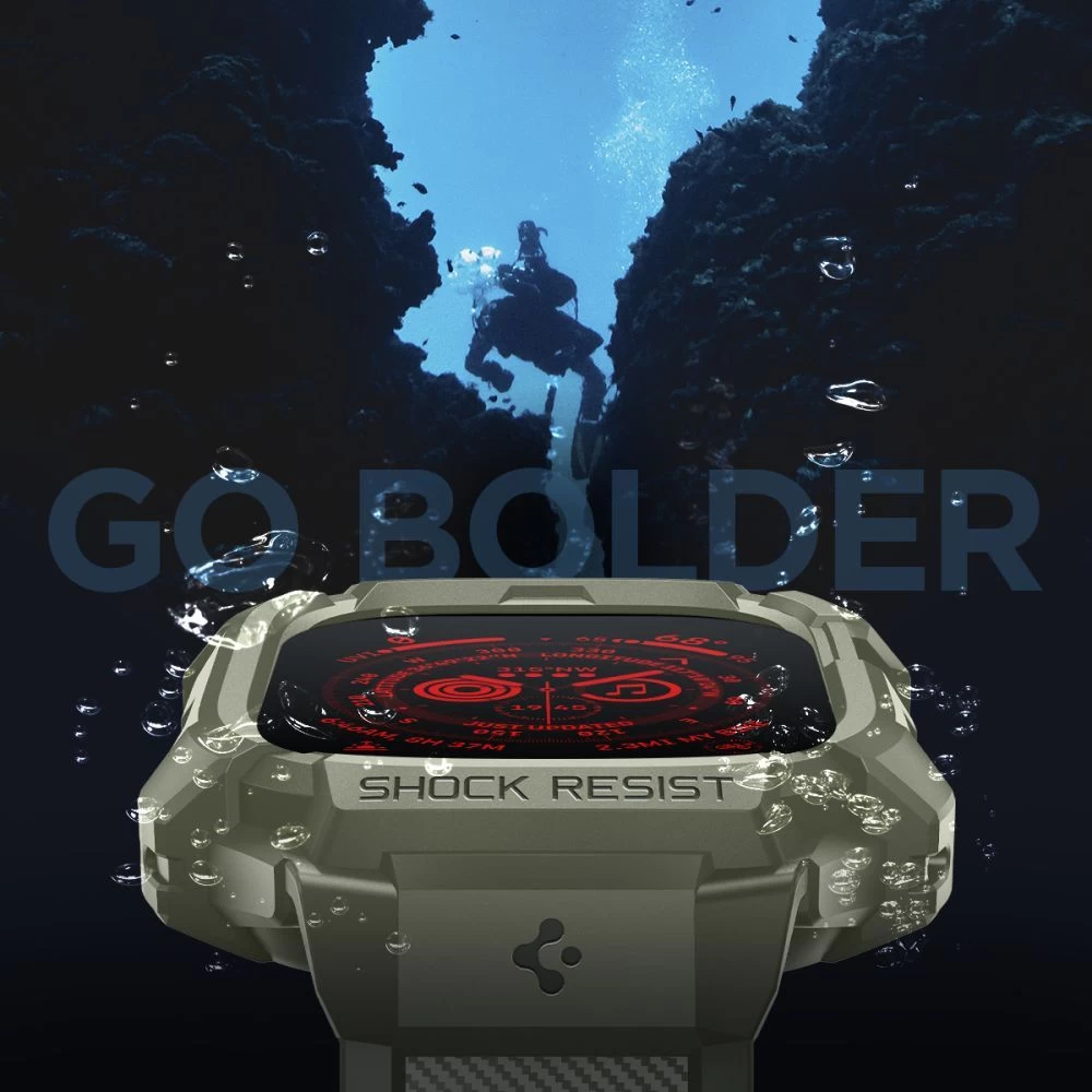 Apple Watch Ultra siksniņa zaļš SPIGEN RUGGED ARMOR ”PRO” (49 MM)