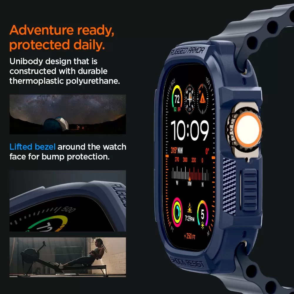 Apple Watch Ultra vāciņš zils SPIGEN RUGGED ARMOR (49 MM)