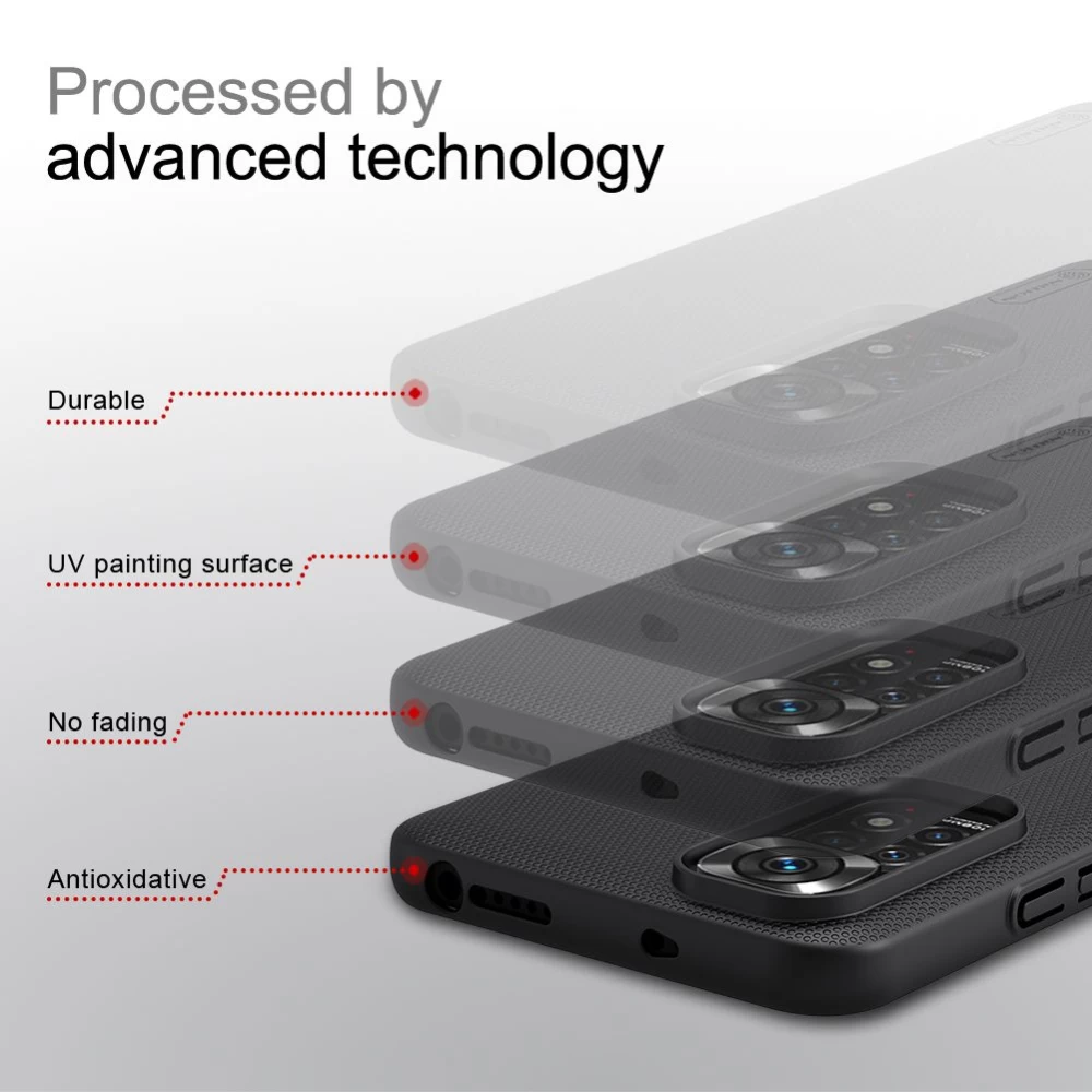 Xiaomi RedMi Note 11S dėklas raudonas Nillkin Super Frosted Shield