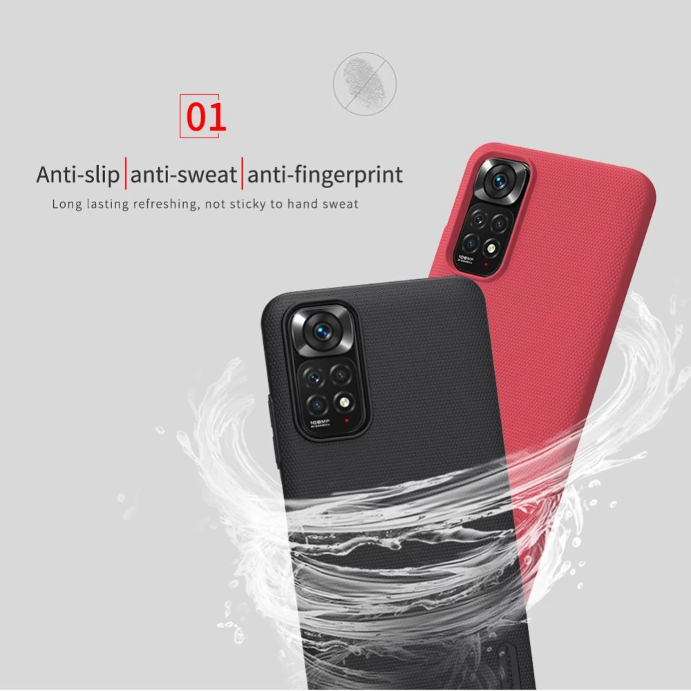 Xiaomi RedMi Note 11S dėklas raudonas Nillkin Super Frosted Shield