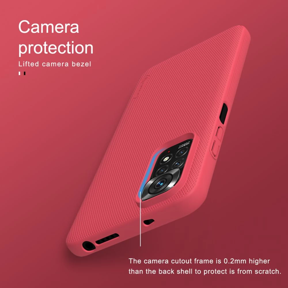 Xiaomi RedMi Note 11S dėklas raudonas Nillkin Super Frosted Shield