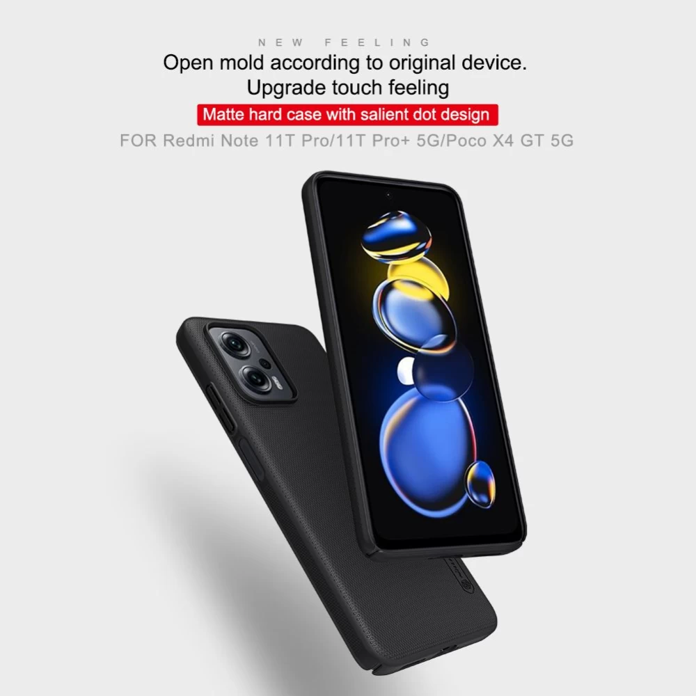 Xiaomi RedMi Note 11T Pro suojakuori punainen Nillkin Super Frosted Shield Redmi