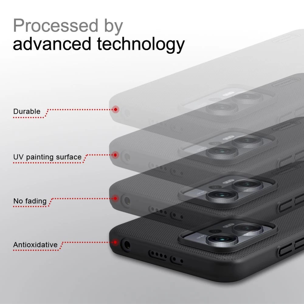 Xiaomi RedMi Note 11T Pro suojakuori punainen Nillkin Super Frosted Shield Redmi