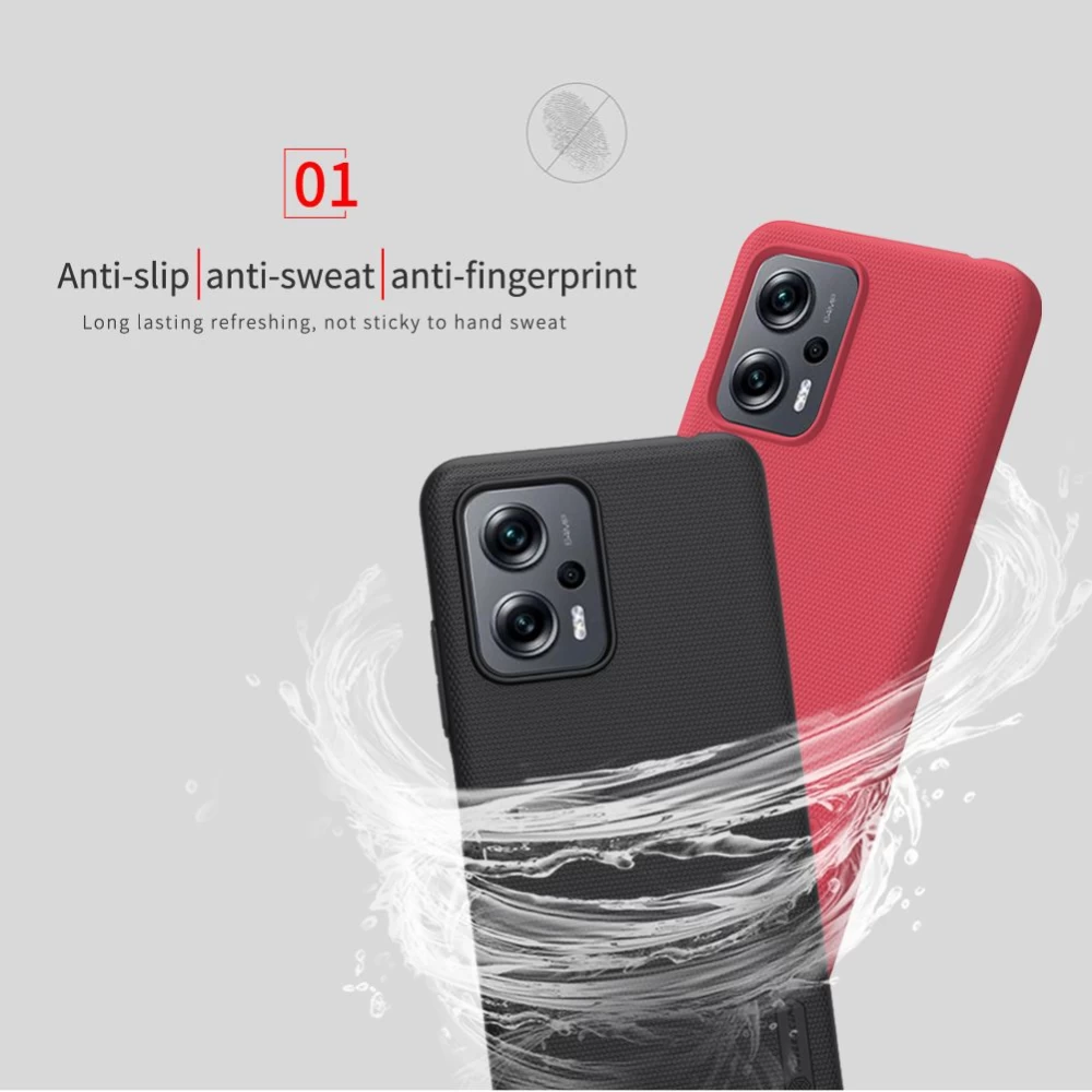 Xiaomi RedMi Note 11T Pro suojakuori punainen Nillkin Super Frosted Shield Redmi