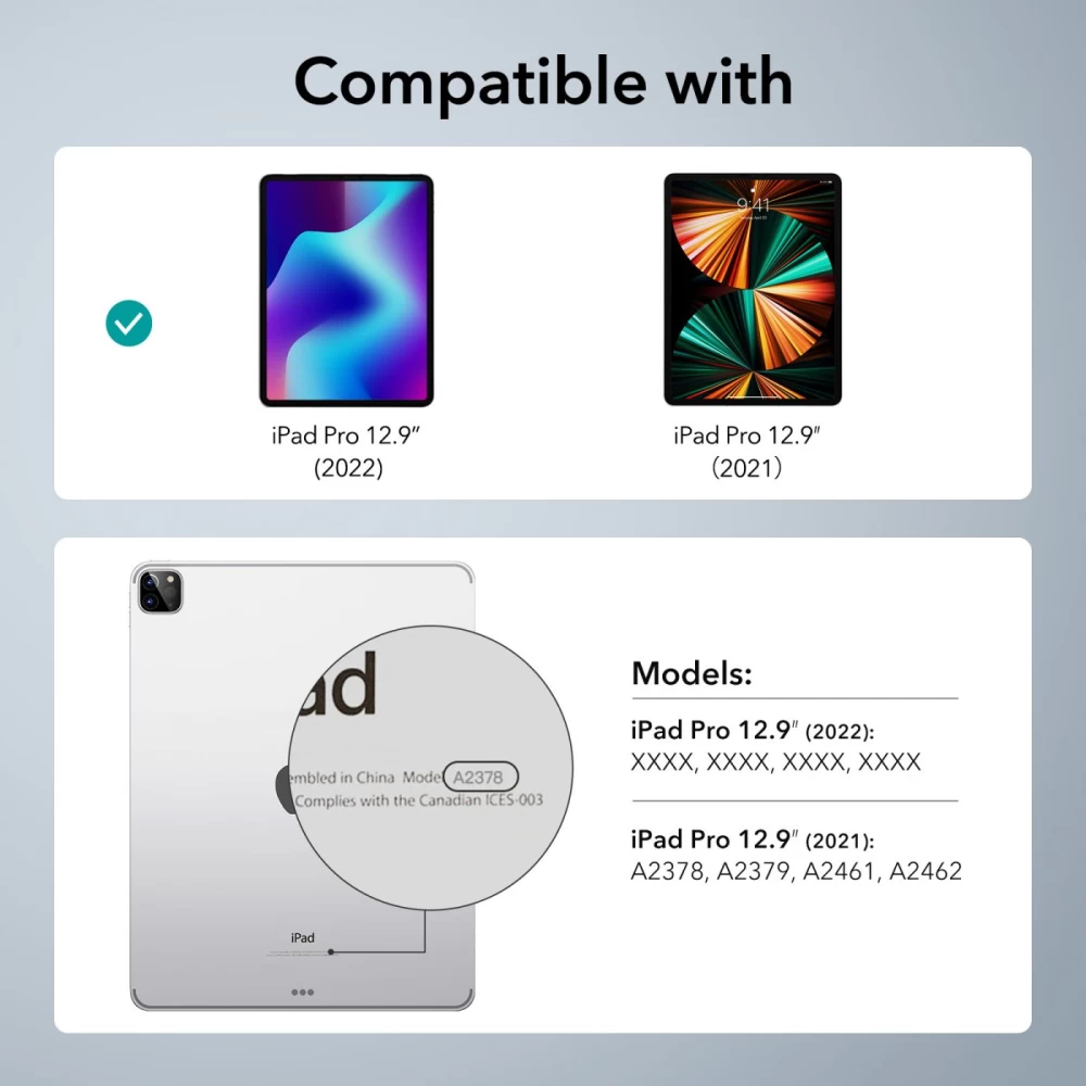 Apple iPad Pro 12.9 (2022)  caurspīdīgs ESR CLASSIC HYBRID