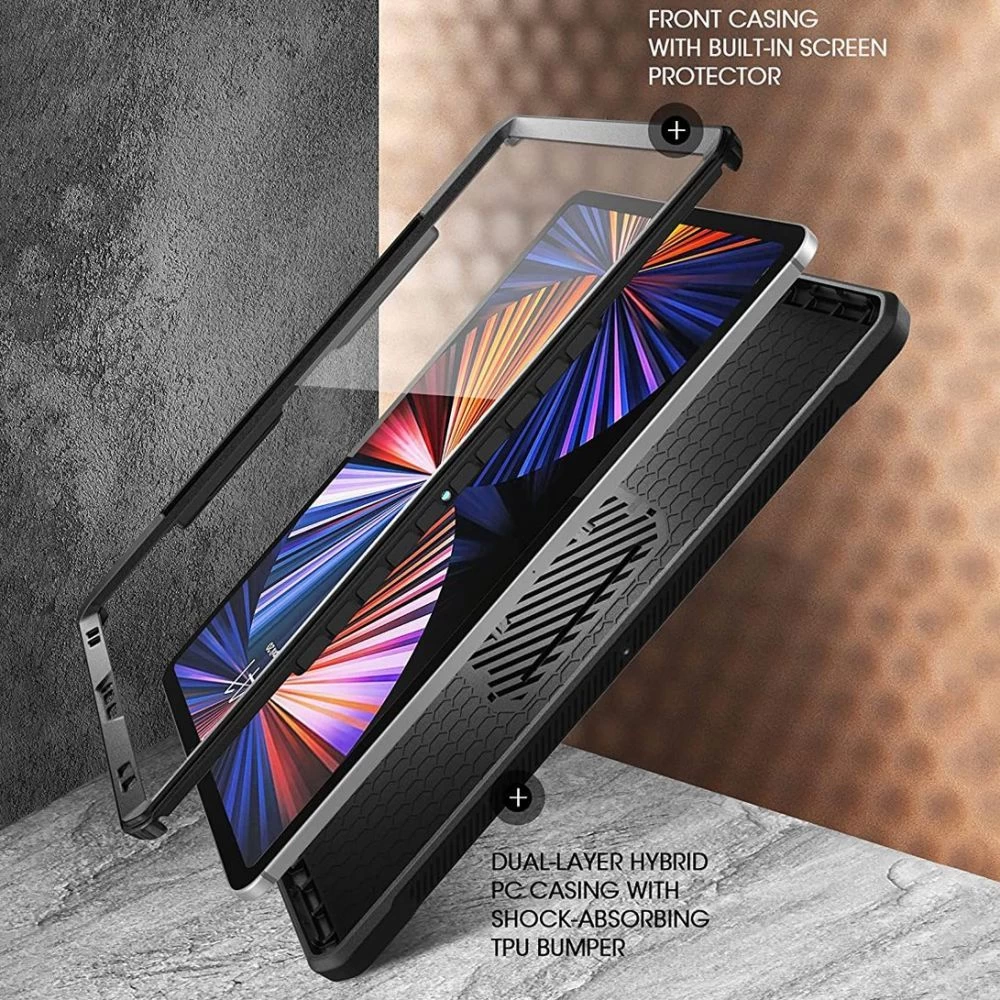 Apple iPad Pro 12.9 (2022)  melns SUPCASE UNICORN BEETLE PRO PENCIL