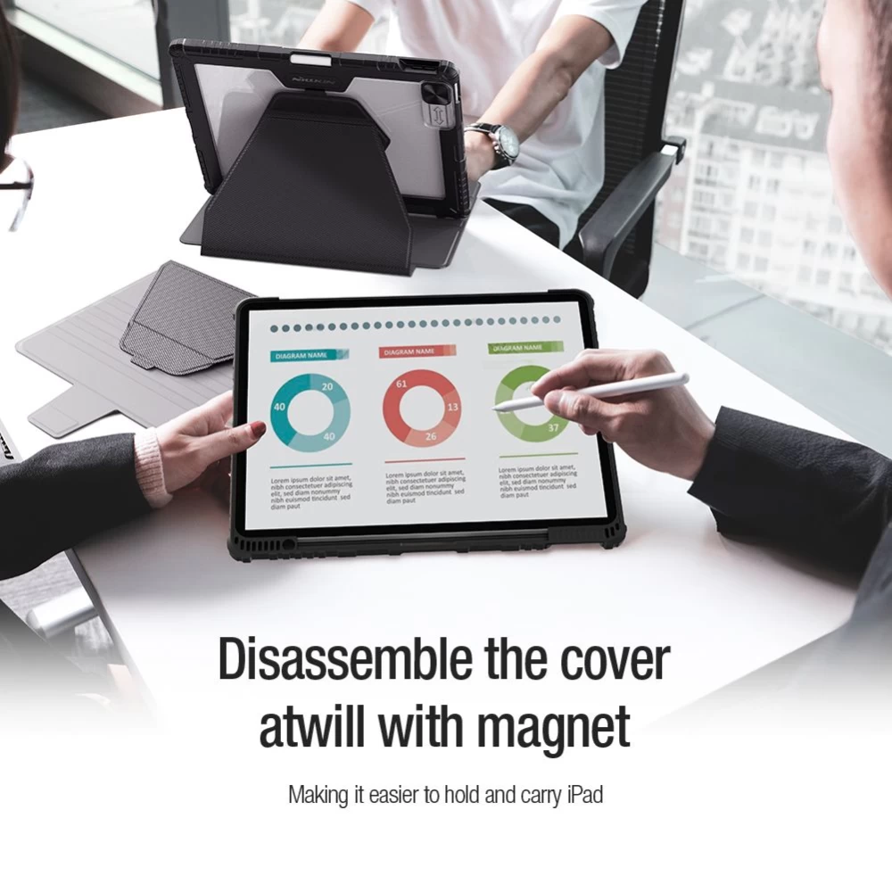 Apple iPad Pro 12.9 (2022) maciņš melns NILLKIN Bumper SnapSafe