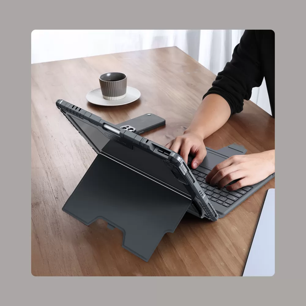 Apple iPad Pro 12.9 (2022) maciņš melns NILLKIN BUMPER COMBO KEYBOARD (BACKLIT VERSION)