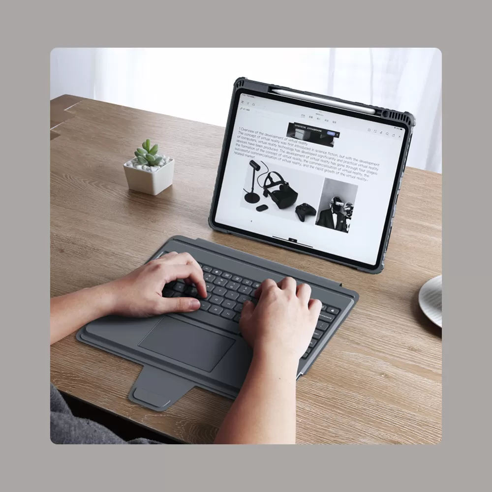 Apple iPad Pro 12.9 (2022) maciņš melns NILLKIN BUMPER COMBO KEYBOARD (BACKLIT VERSION)