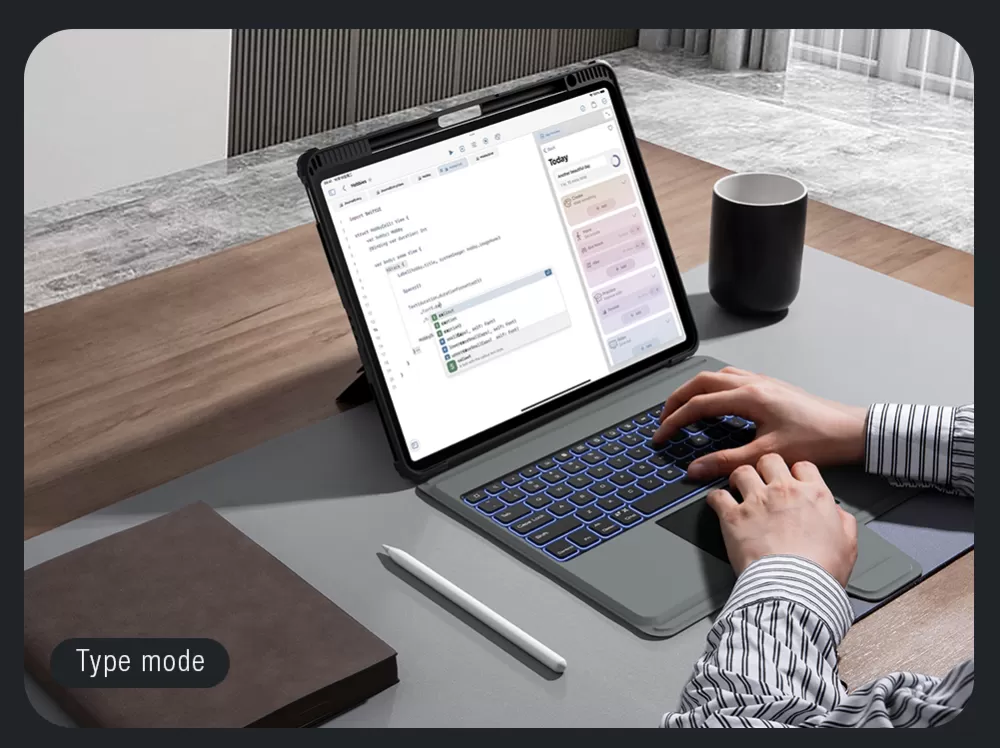 Apple iPad Pro 12.9 (2022) maciņš melns NILLKIN BUMPER COMBO KEYBOARD (BACKLIT VERSION)