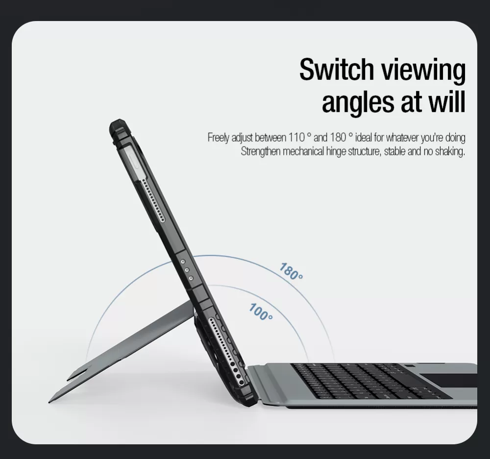 Apple iPad Pro 12.9 (2022) maciņš melns NILLKIN BUMPER COMBO KEYBOARD (BACKLIT VERSION)