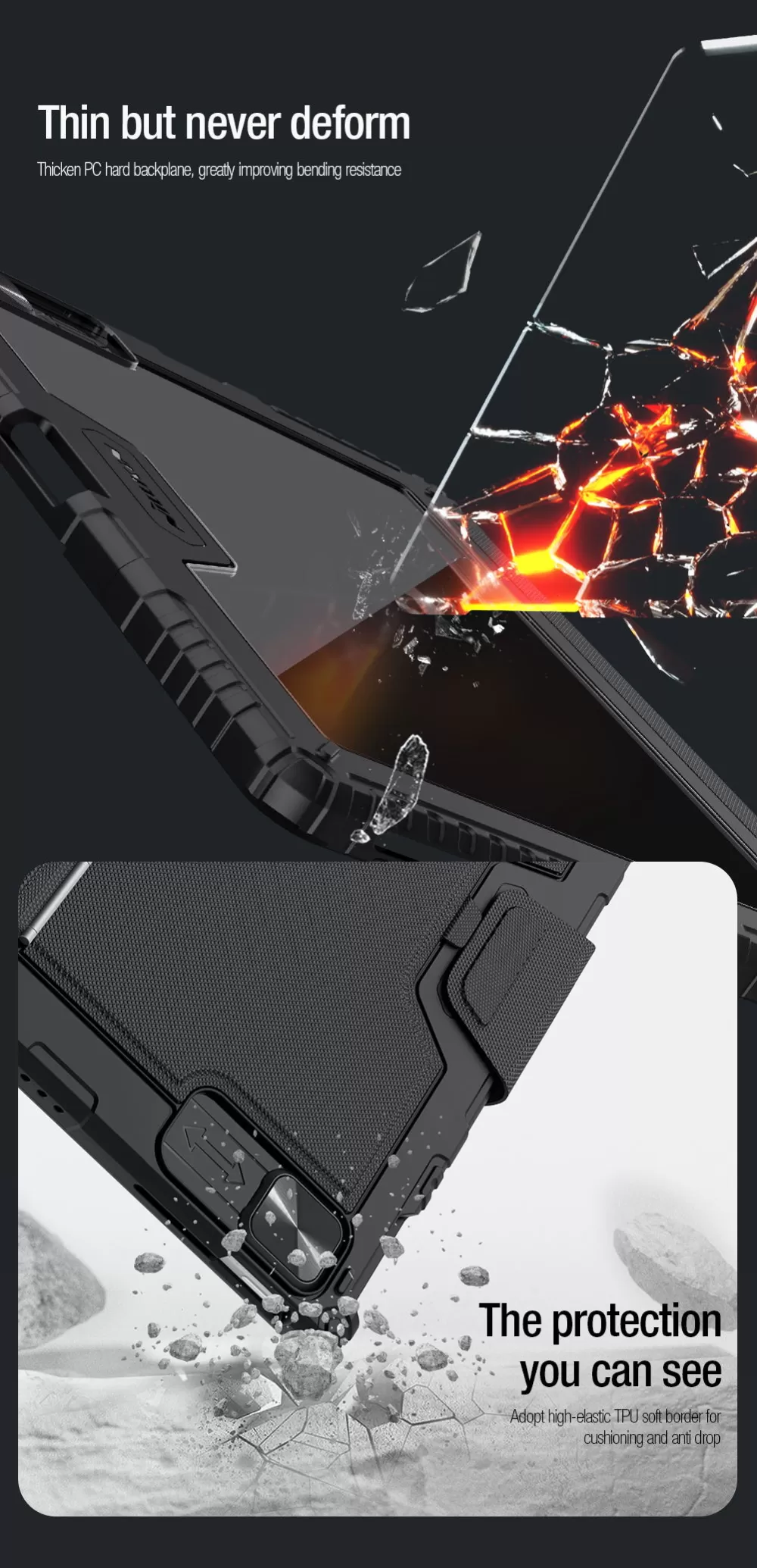 Apple iPad Pro 12.9 (2022) maciņš melns NILLKIN BUMPER COMBO KEYBOARD (BACKLIT VERSION)